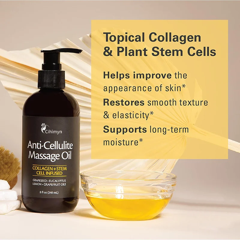 Anti-Cellulite Massage Oil Collagen & Stem Cell Infused Body Moisturizer 240ml 3 anti cellulite massage oil collagen stem cell body moisturizer sit b4hnamgv desc 3