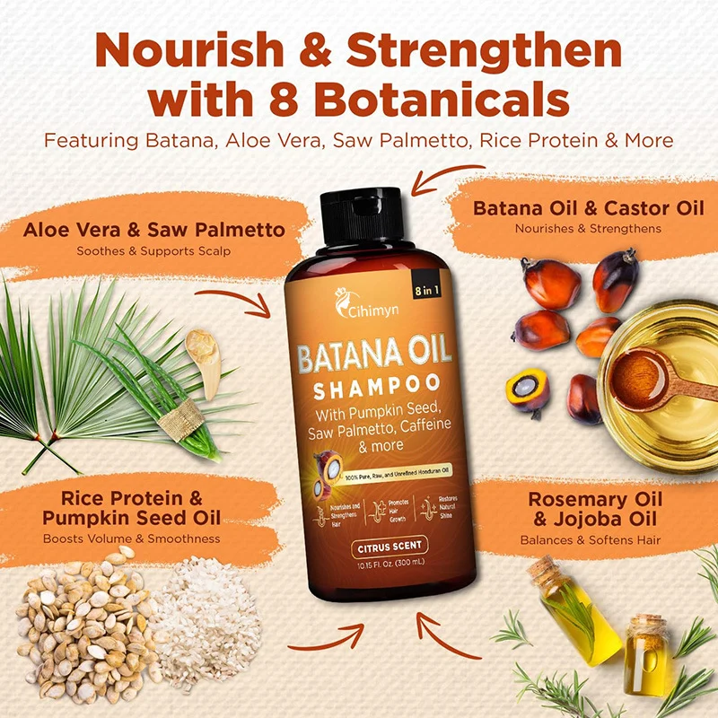 Batana Oil Shampoo 8-in-1 Hydrating Formula for Dry, Frizzy Hair Repair and Strengthening 3 batana oil 8in1 shampoo sit 9zn7m8jt desc 3