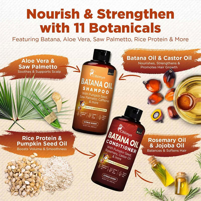 Batana Oil Shampoo and Conditioner Set 8-in-1 Nourishing for Frizz & Split Ends 2 batana oil shampoo conditioner set 8in1 sit rjd7v65j desc 2