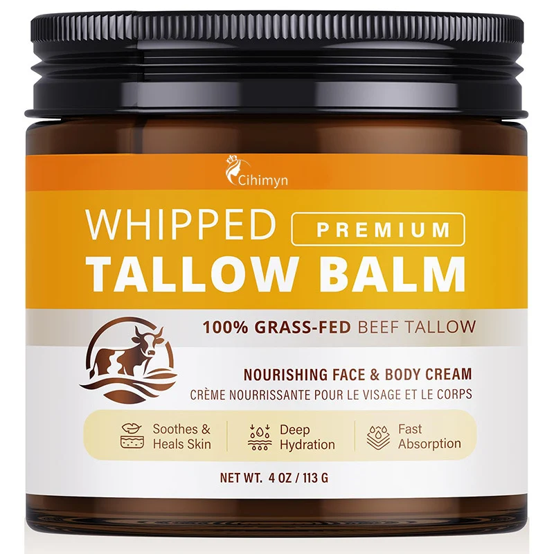 Beef Tallow Face Cream Butter Honey Nourishing Moisturizer for Dry Skin 113g 1 beef tallow face cream butter honey nourishing moisturizer dry skin sit 57g4n6fa desc 1