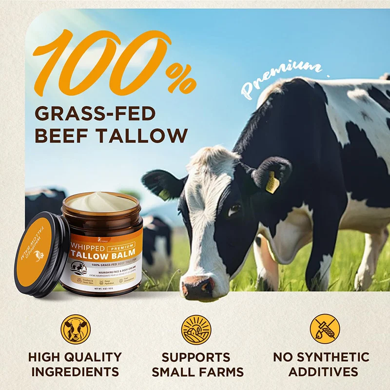 Beef Tallow Face Cream Butter Honey Nourishing Moisturizer for Dry Skin 113g 5 beef tallow face cream butter honey nourishing moisturizer dry skin sit 57g4n6fa desc 5