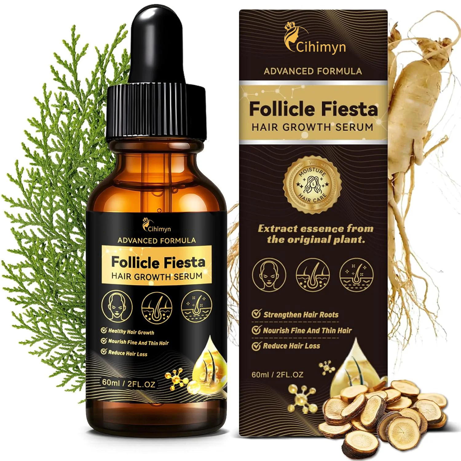 Hair Growth Serum Advanced Minoxidil & Herbal Formula Nourishes Follicles Strengthens Roots Reduces Hair Loss 60ml 1 hair growth serum minoxidil herbal follicle nourishment 60ml sit 7hsx5xe8 desc 1