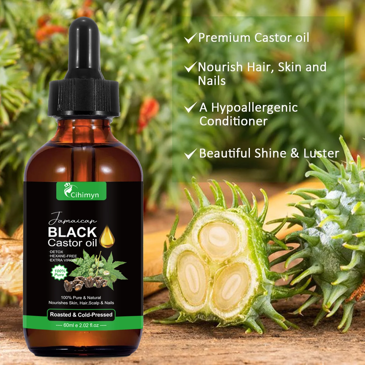 Jamaican Black Castor Oil for Hair Growth, Scalp & Skin Care, 100% Pure & Natural 1 jamaican black castor oil 60ml hair growth scalp nourishment sit km9t3tdm 2