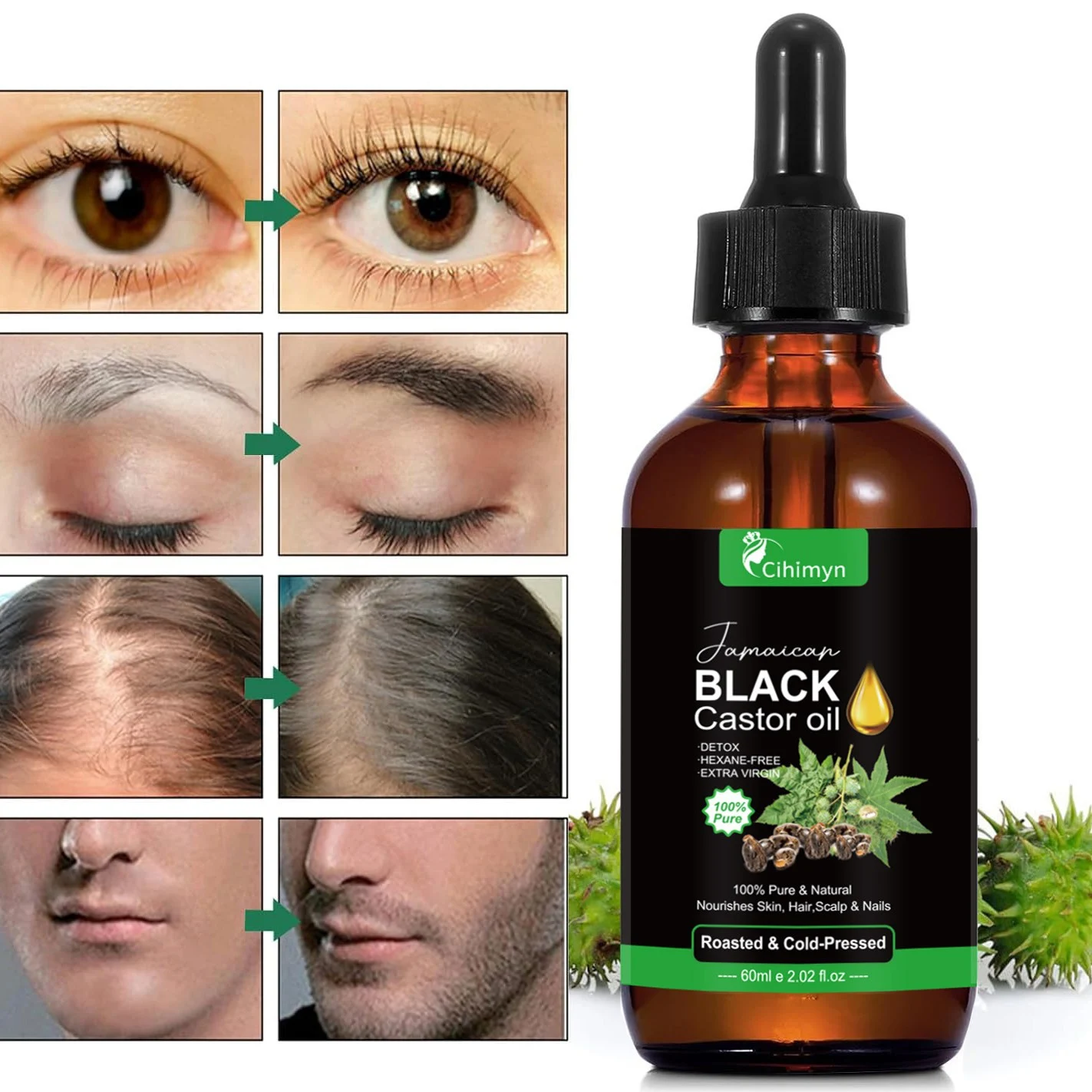 Jamaican Black Castor Oil for Hair Growth, Scalp & Skin Care, 100% Pure & Natural 2 jamaican black castor oil 60ml hair growth scalp nourishment sit km9t3tdm 5