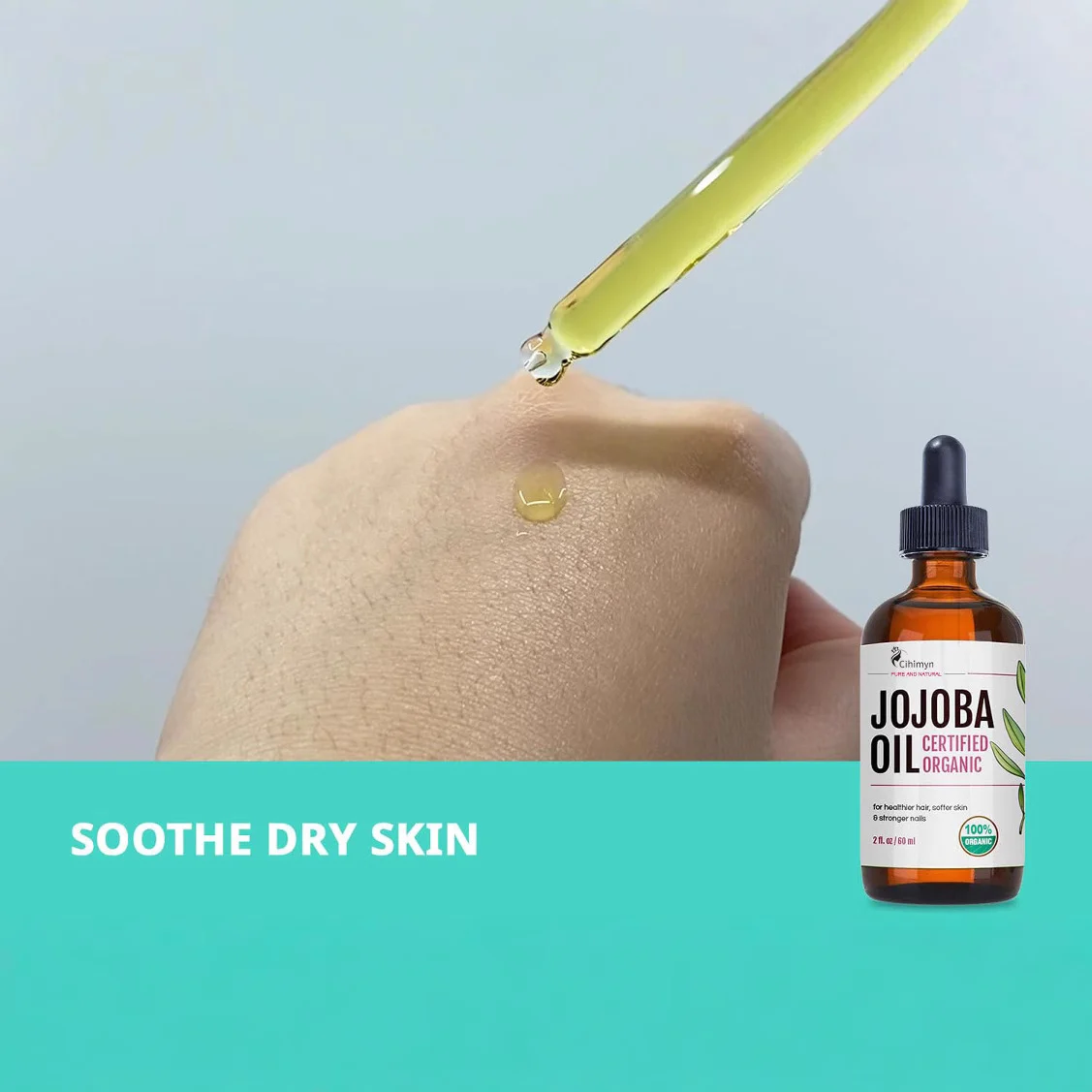 Jojoba Oil for Face, Hair & Nails - Certified Organic Cold Pressed Moisturizer & Massage Oil 2 jojoba oil organic face hair nails moisturizer massage oil sit 267q62ak desc 2