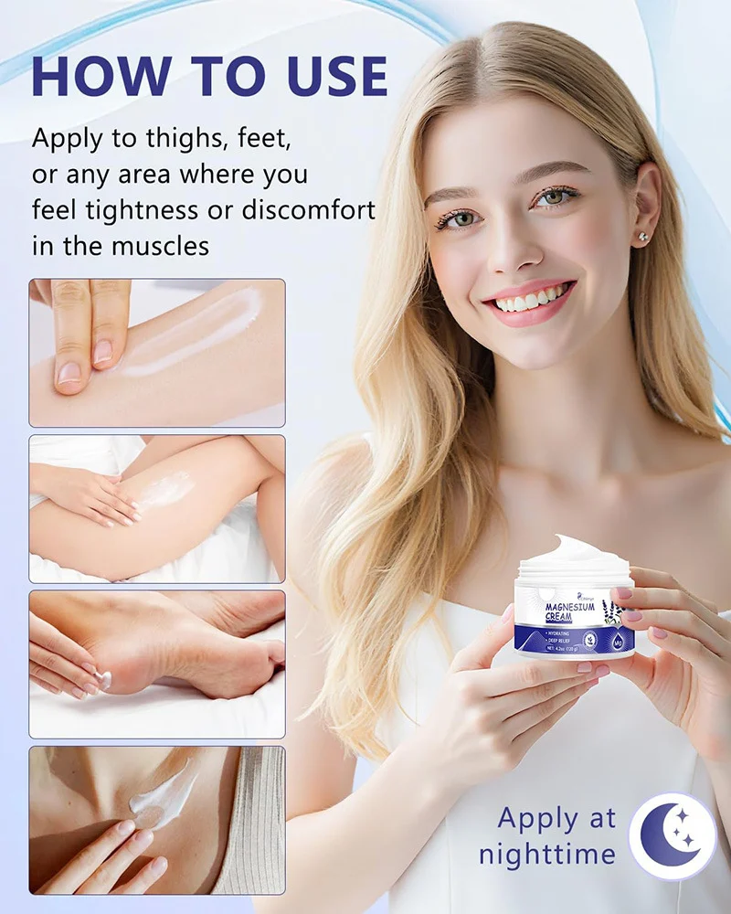 Magnesium Body Lotion for Sleep 120g - Hydrating Cream with Pure Magnesium for Achy Muscles & Deep Relaxation 5 magnesium body lotion sleep hydrating cream sit y9uc7742 desc 5