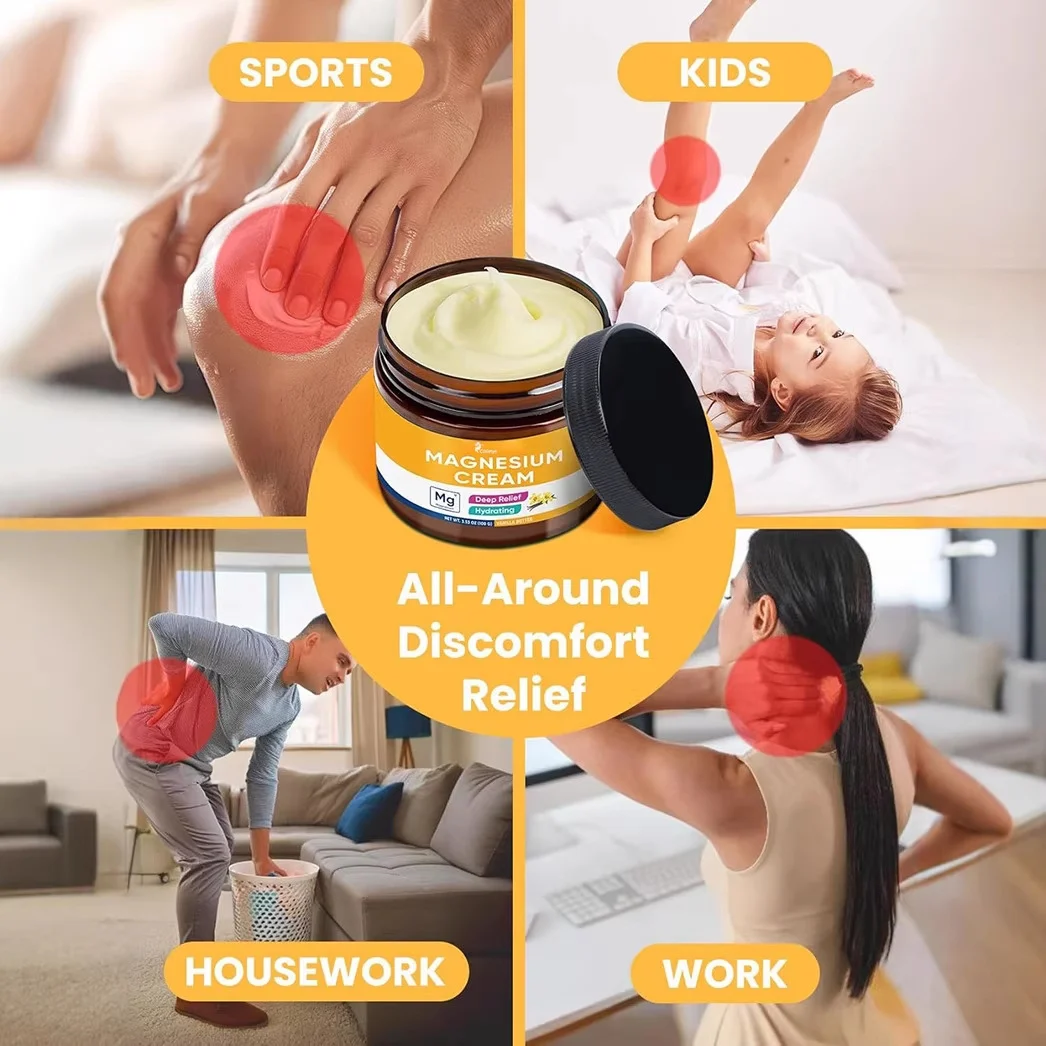 Magnesium Cream for Pain Relief & Sleep Support, 100g Soothing Muscle & Joint Cream with Shea Butter & Hyaluronic Acid 4 magnesium cream pain relief sleep support sit zmf3jvj8 desc 4
