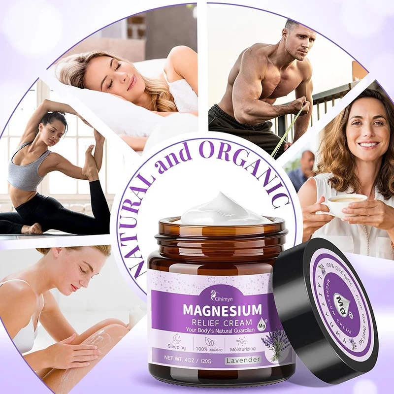 Magnesium Relief Cream Moisturizing Body Care for Muscle Relaxation & Sleep Support 120g 5 magnesium relief cream muscle relaxation sleep support sit 99cck4xn desc 5