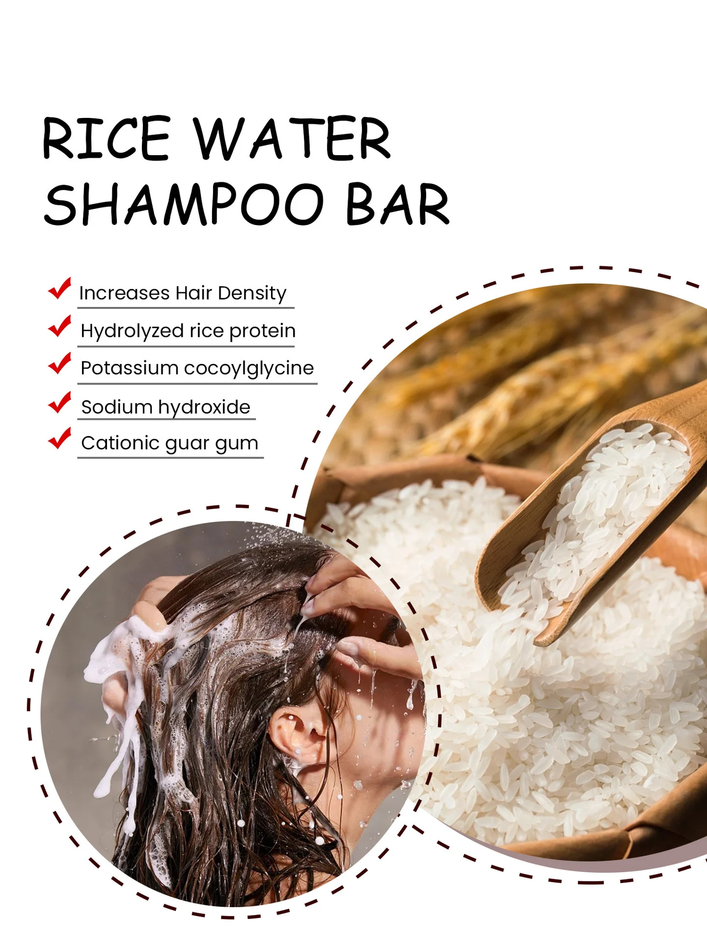 Rice Water Shampoo Bar 2 in 1 Cleansing & Conditioning Solid Shampoo for Hair Growth 60g 1 rice water shampoo bar 2in1 solid shampoo hair growth 60g sit 5c7fgkpg desc 1