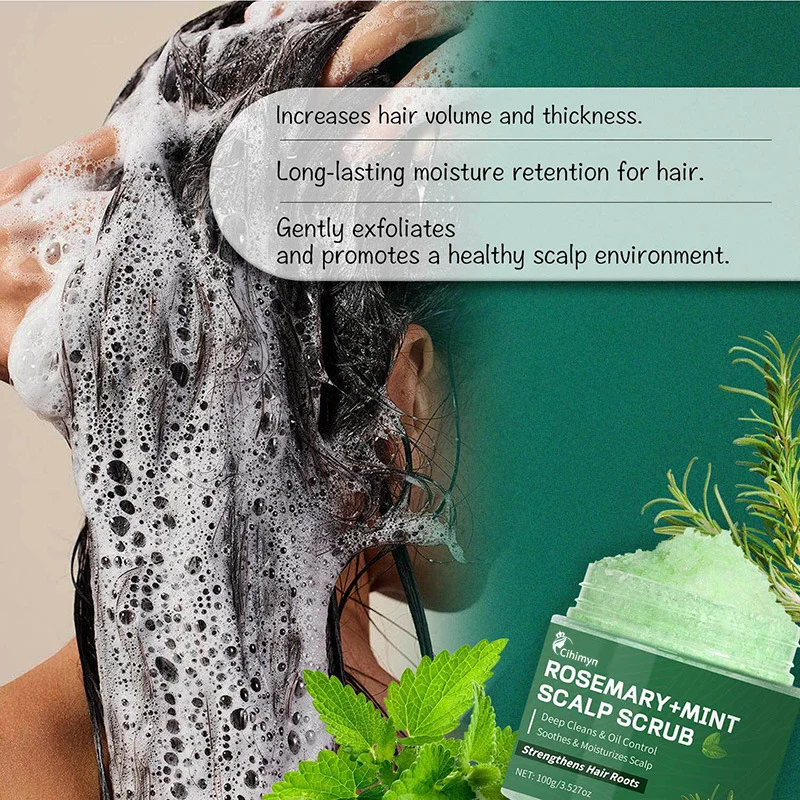 Rosemary Mint Scalp Scrub Shampoo Deep Cleansing & Oil Control with Massage Comb 100g 3 rosemary mint scalp scrub shampoo massage comb 100g sit kcdycvvg desc 3