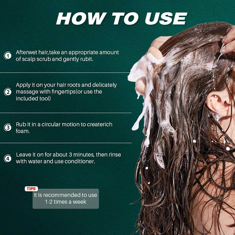 Rosemary Mint Scalp Scrub Shampoo Deep Cleansing & Oil Control with Massage Comb 100g 7 rosemary mint scalp scrub shampoo massage comb 100g sit kcdycvvg desc 7