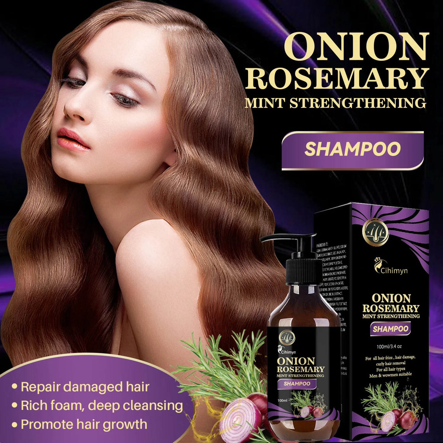 Rosemary Onion Mint Strengthening Shampoo Repair Damaged Hair Promote Growth 100ml 1 rosemary onion mint strengthening shampoo sit defne8kk desc 1