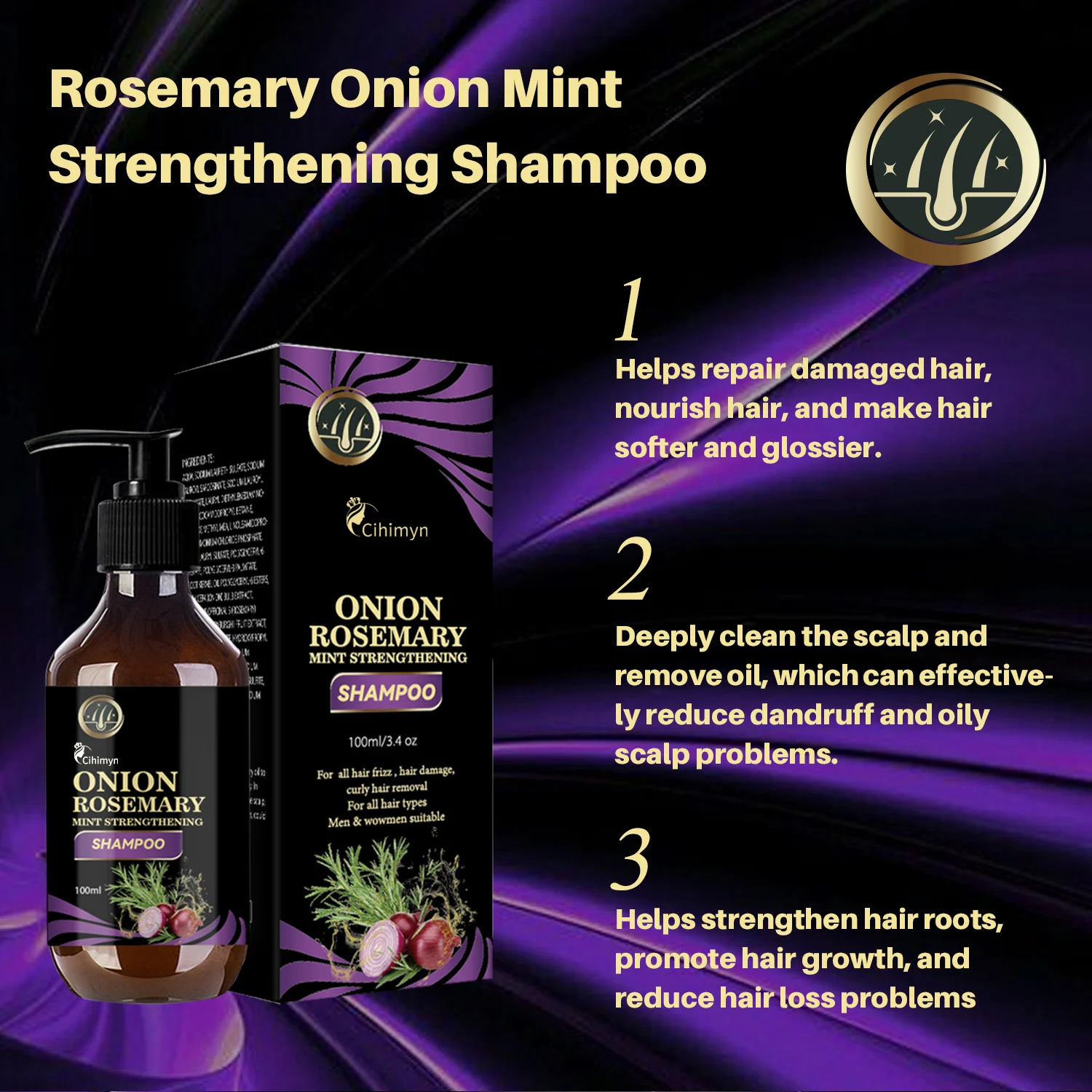 Rosemary Onion Mint Strengthening Shampoo Repair Damaged Hair Promote Growth 100ml 3 rosemary onion mint strengthening shampoo sit defne8kk desc 3