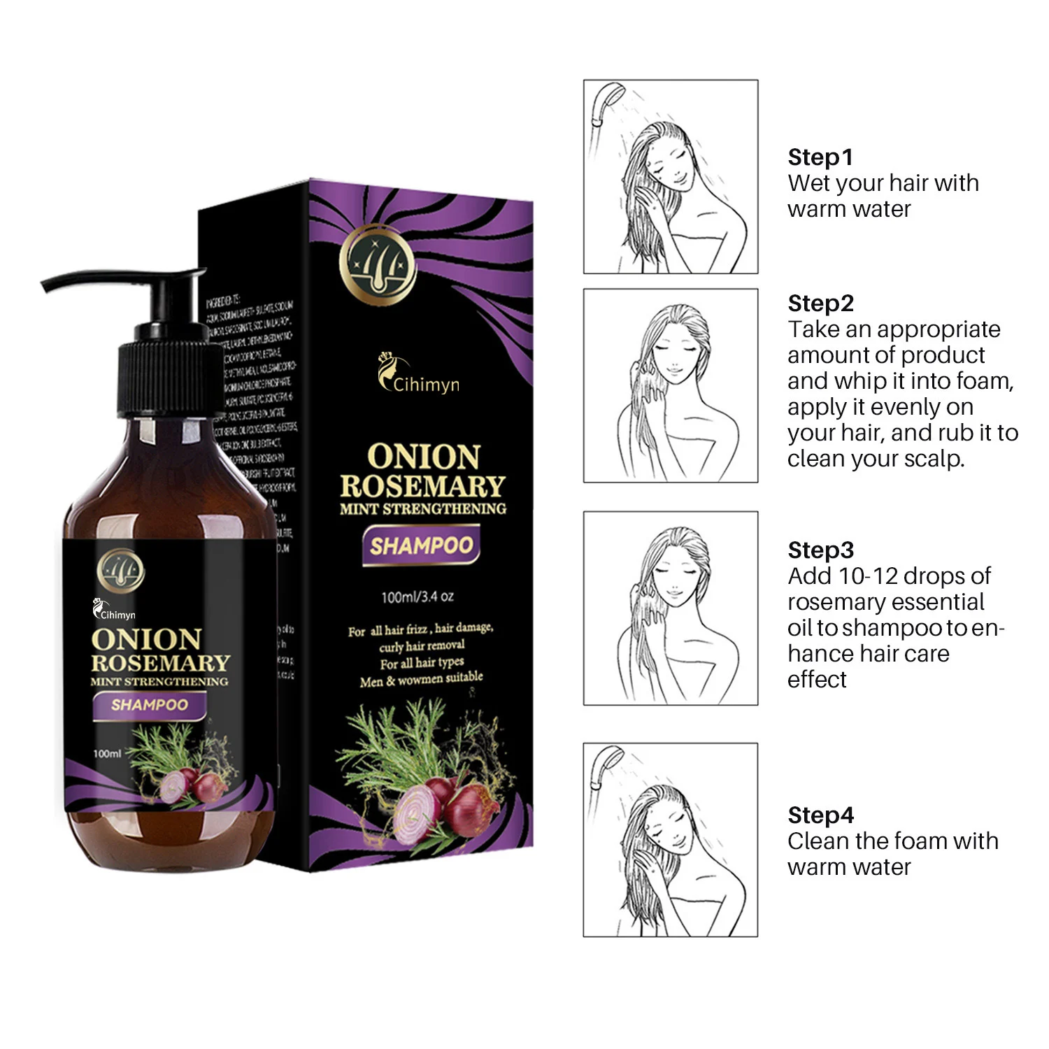 Rosemary Onion Mint Strengthening Shampoo Repair Damaged Hair Promote Growth 100ml 7 rosemary onion mint strengthening shampoo sit defne8kk desc 7