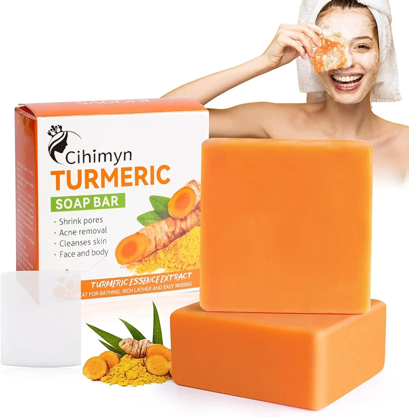 Turmeric Soap Bar Cleansing Bar for Face and Body with Turmeric Essence, 100g 4 turmeric soap bar cleansing face body 100g sit xdy7vk7x desc 4