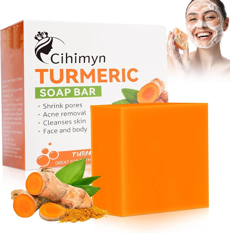 Turmeric Soap Bar Cleansing Bar for Face and Body with Turmeric Essence, 100g 5 turmeric soap bar cleansing face body 100g sit xdy7vk7x desc 5
