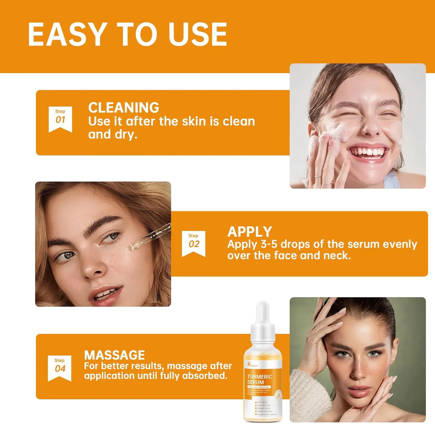 Turmeric VC Serum Hydrate Glow Brighten Tighten Skin 30ml 6 turmeric vc serum hydrate glow brighten tighten skin 30ml sit wt57rpcc desc 6