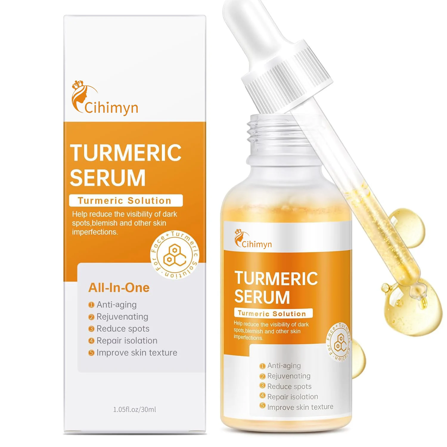Turmeric VC Serum Hydrate Glow Brighten Tighten Skin 30ml 7 turmeric vc serum hydrate glow brighten tighten skin 30ml sit wt57rpcc desc 7