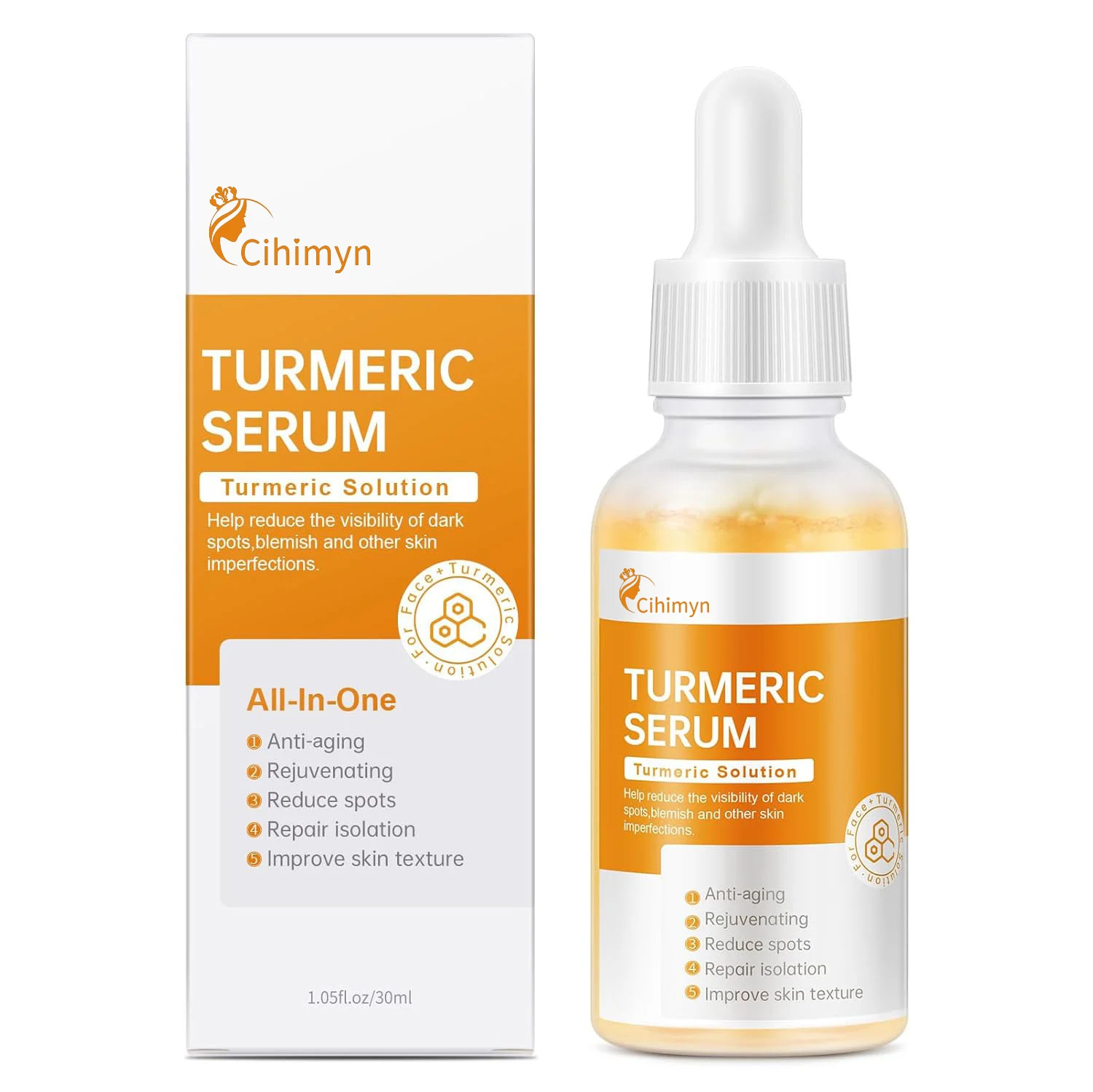 Turmeric VC Serum Hydrate Glow Brighten Tighten Skin 30ml 8 turmeric vc serum hydrate glow brighten tighten skin 30ml sit wt57rpcc desc 8
