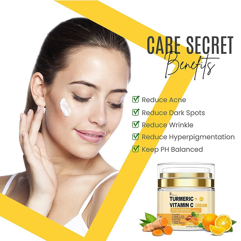 Turmeric Vitamin C Face Cream Anti-Oxidant Moisturizing Oil Control Brightening 3 turmeric vitamin c face cream anti oxidant moisturizing sit brreff9k desc 3